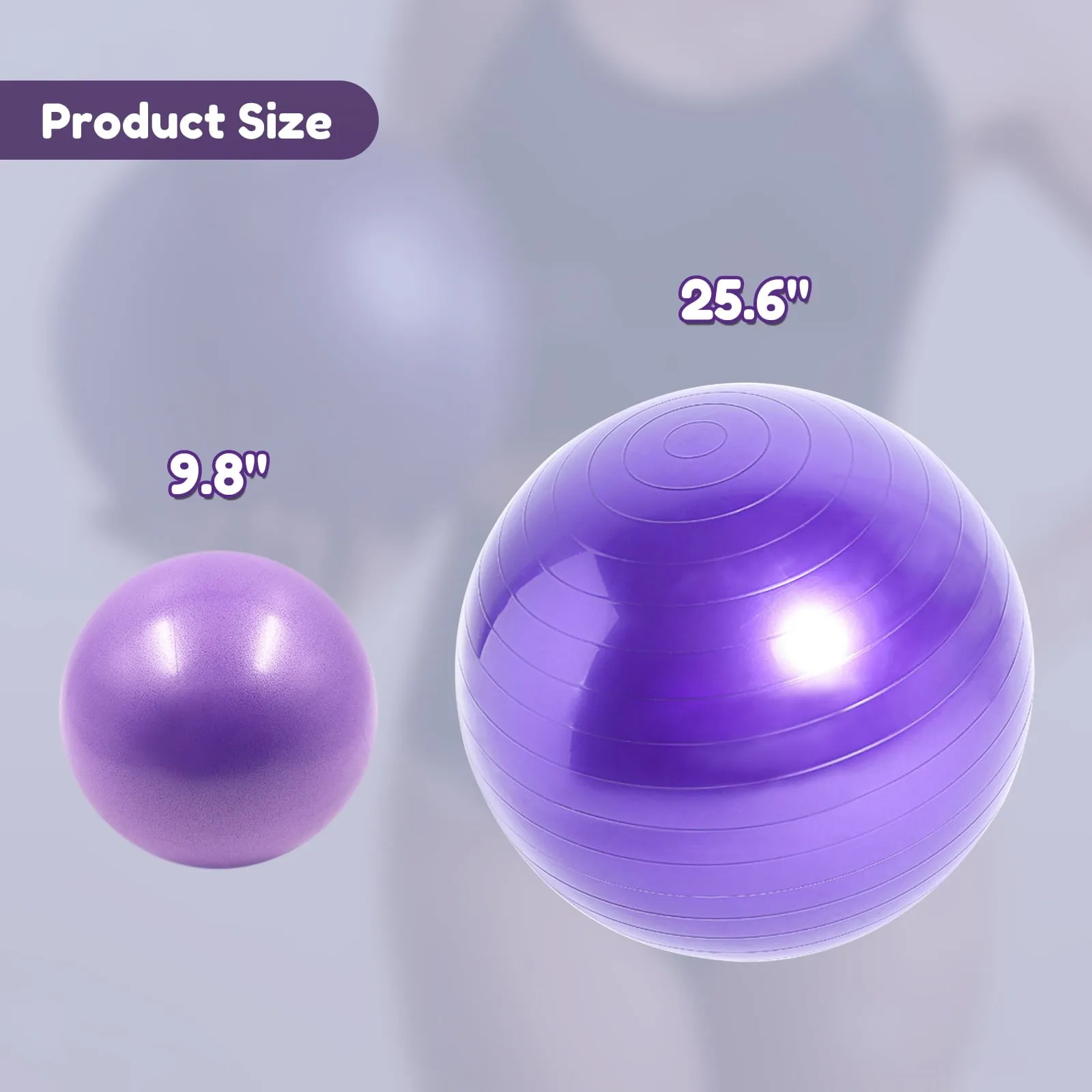 2 Pcs Yoga Ball Exercise,for Fitness Quick Pump Included