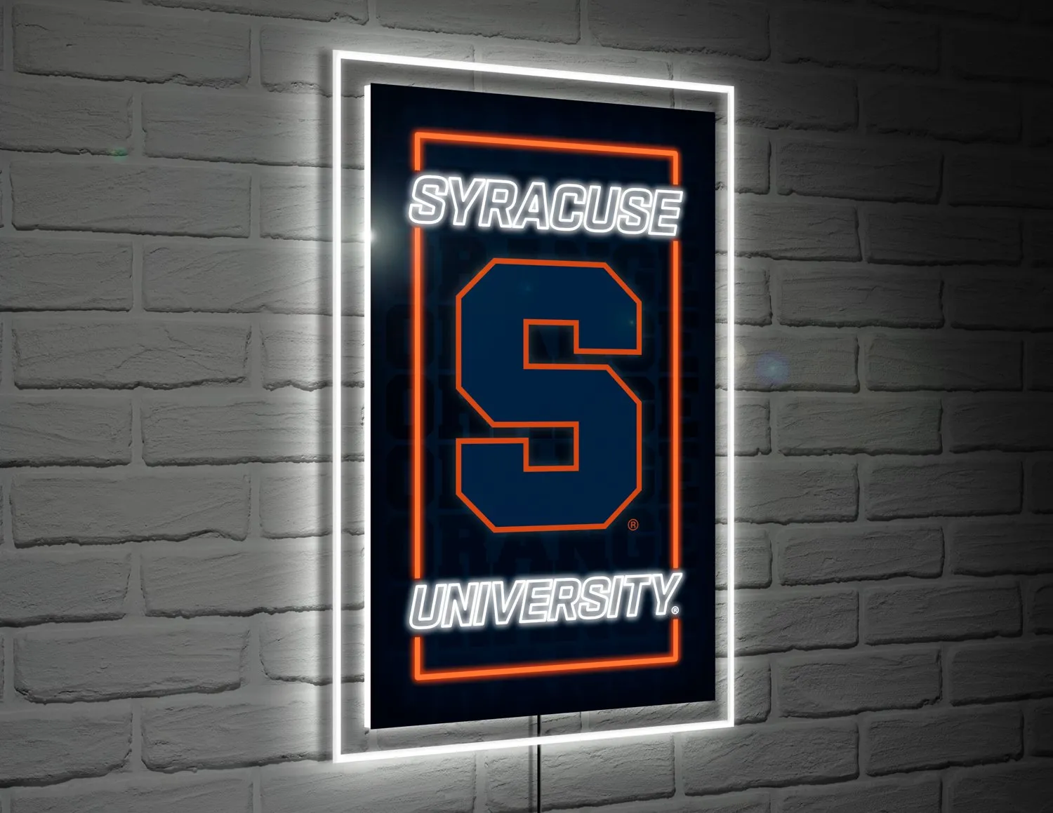 22"H x 14"L NeoLite Wall Décor, Rectangle, Syracuse University,8led940nlrt