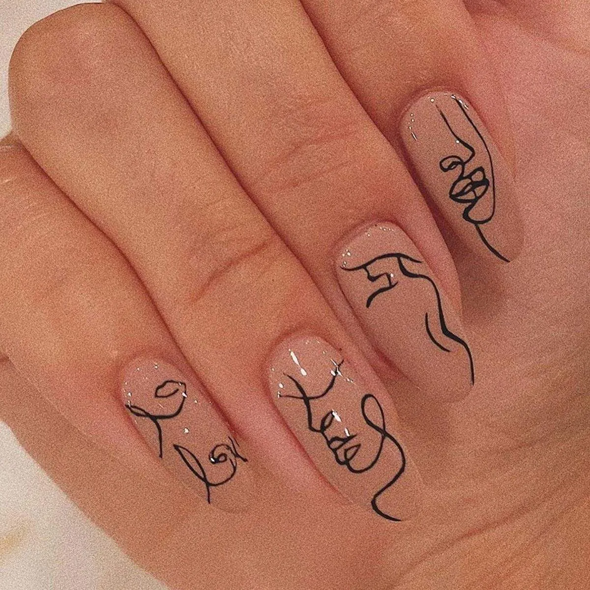 Abstract Geometric Art Nails