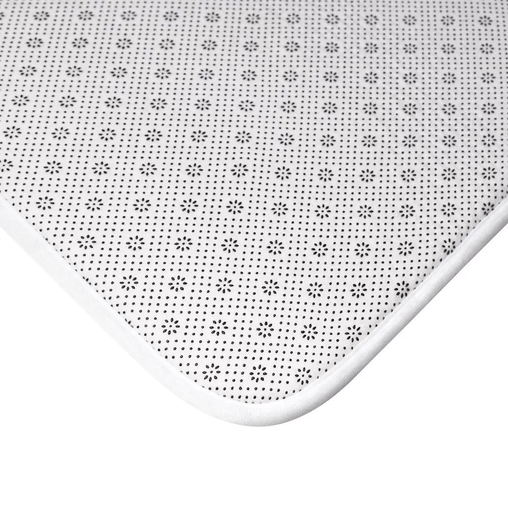 Coral Chrysanthemum Bath Mat