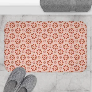 Coral Chrysanthemum Bath Mat