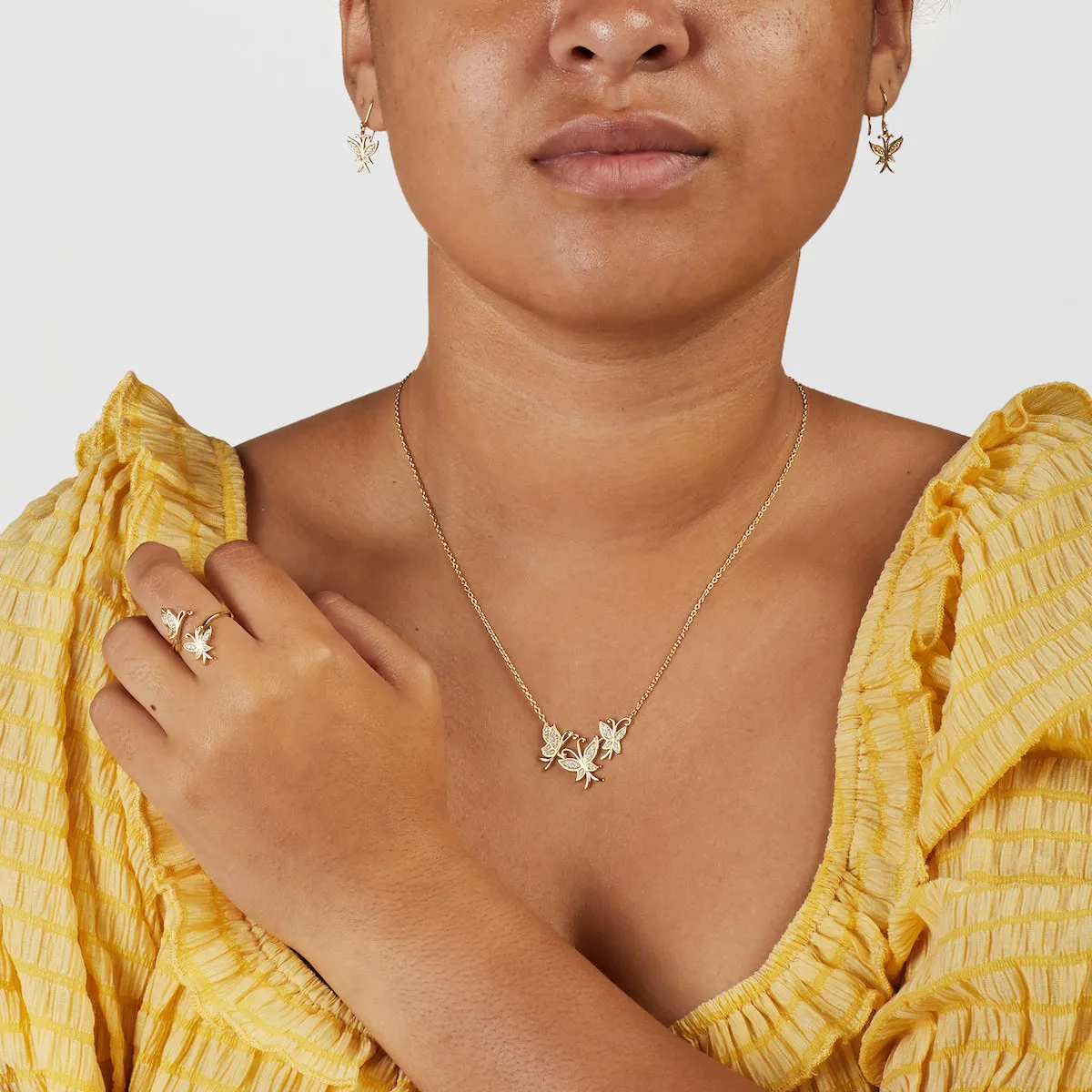 Disney X RockLove ENCANTO Mirabel Golden Butterfly Necklace