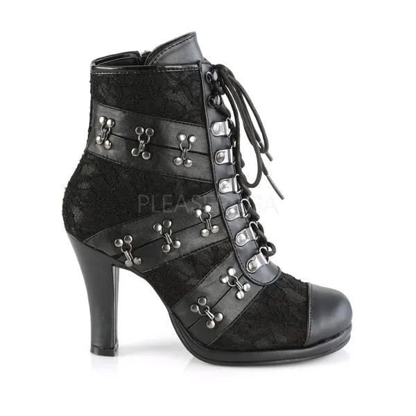GLAM-202  Black Vegan Leather-Lace