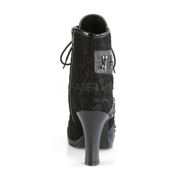 GLAM-202  Black Vegan Leather-Lace
