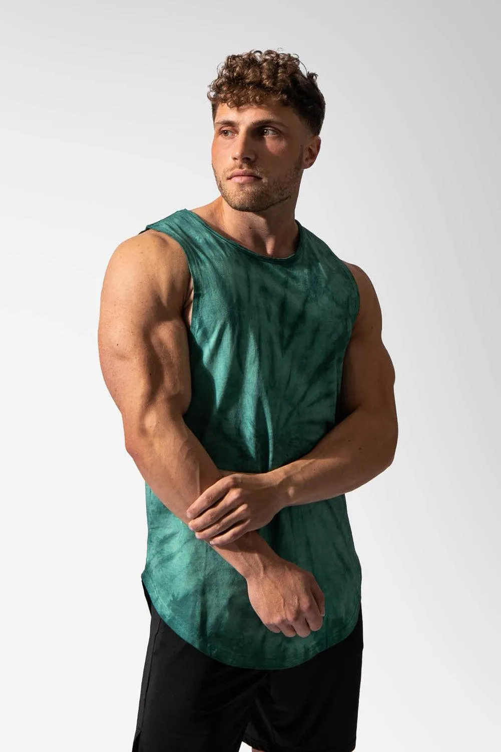 Luxe Flex Training Muscle Tee - Tie Dye Green