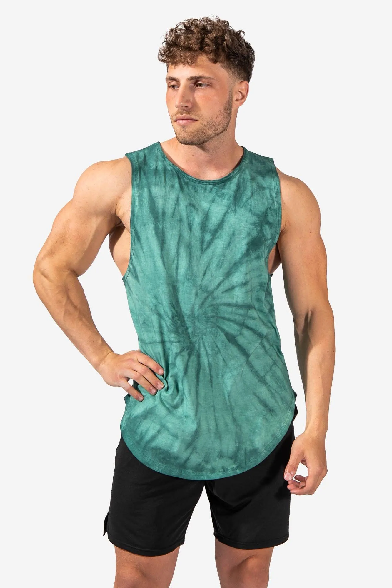 Luxe Flex Training Muscle Tee - Tie Dye Green