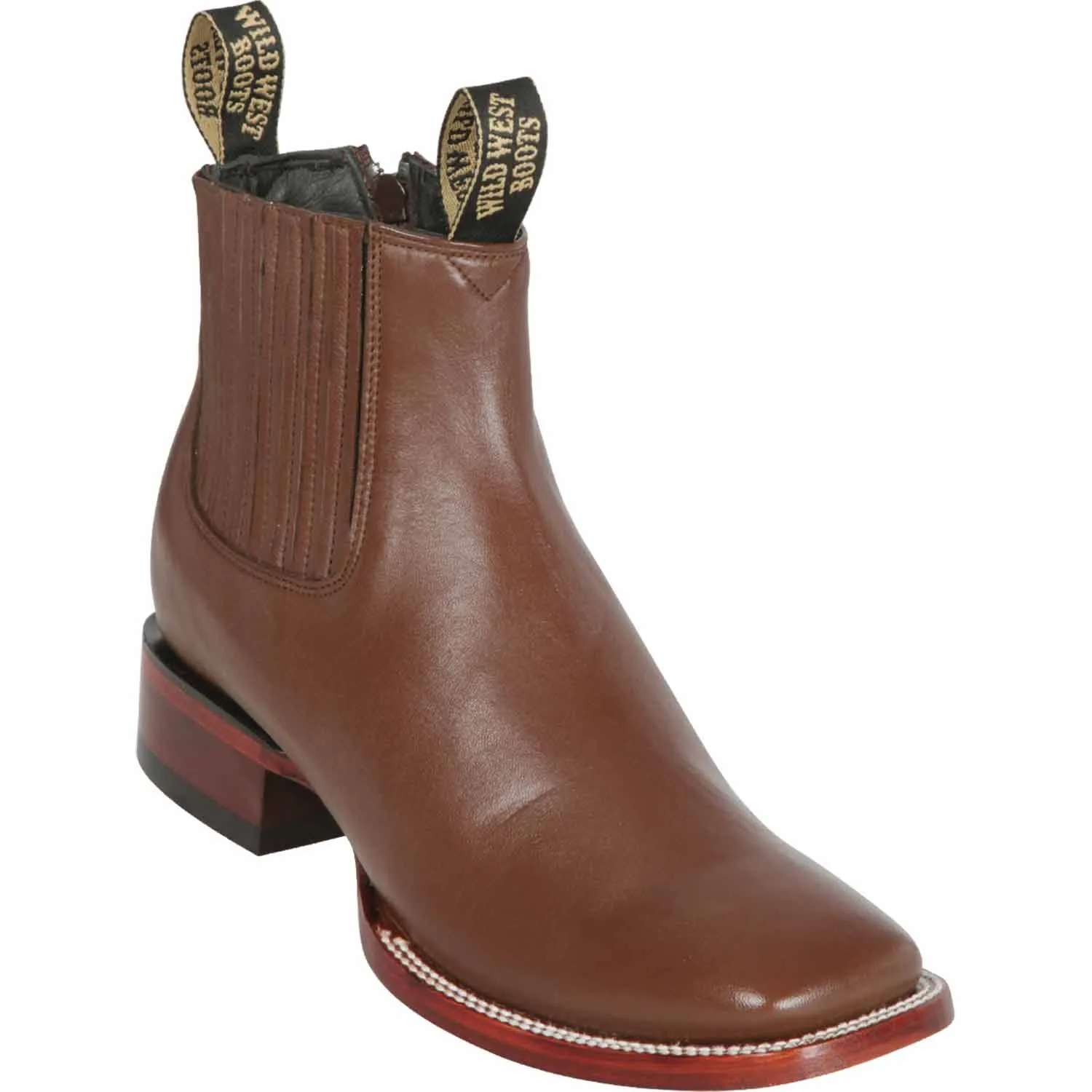 Men's Wild West Deer Skin Ranch Toe Short Boots 282BC83