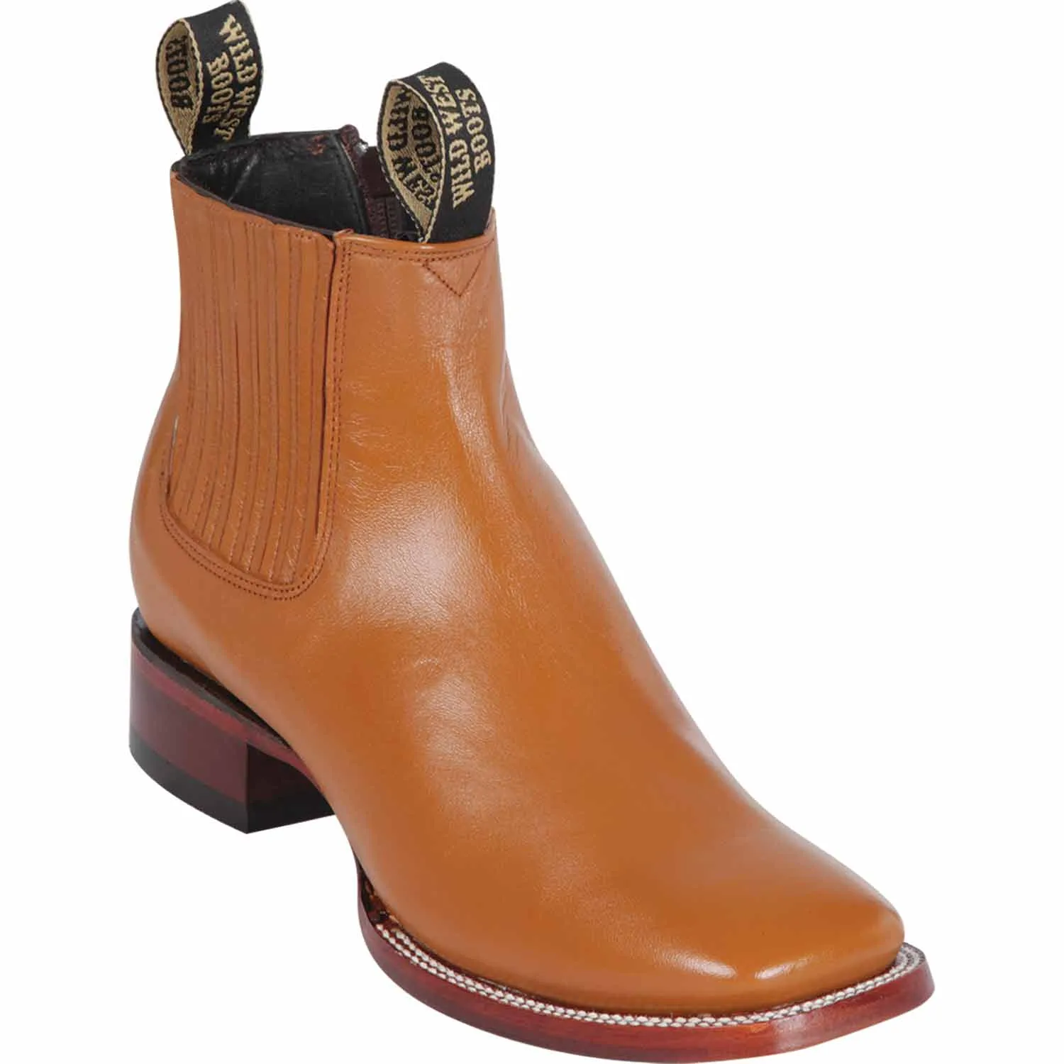 Men's Wild West Deer Skin Ranch Toe Short Boots 282BC83