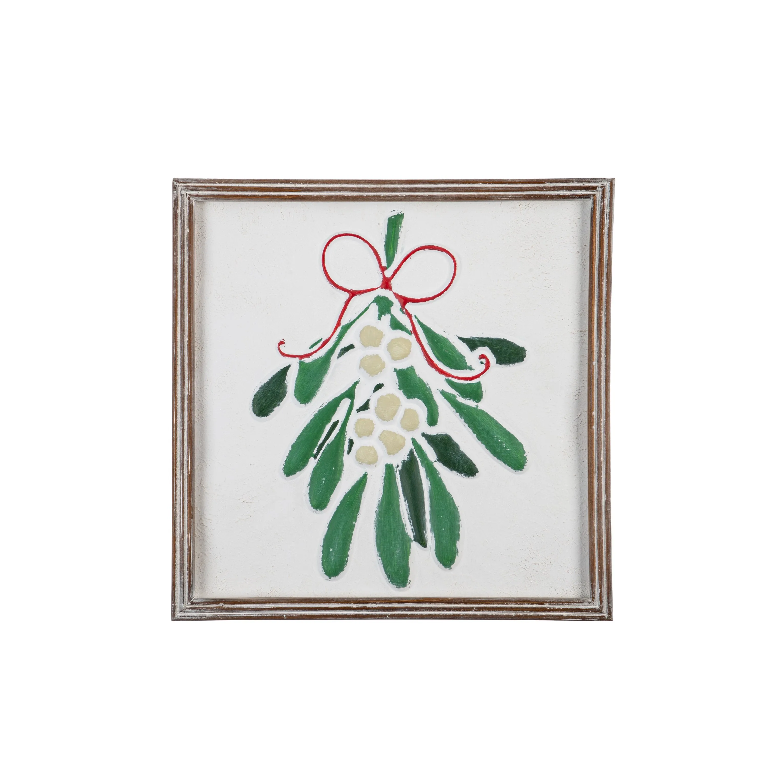 Metal Embossed Christmas Wall Décor with Wooden Frame,6awd981