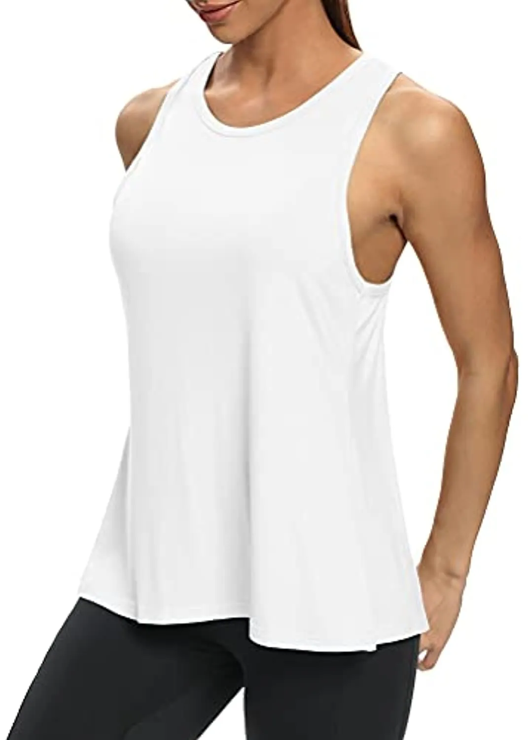 Mippo Womens Open Back Workout Yoga Shirts Sleeveless/Short Sleeve Tie Back Tops