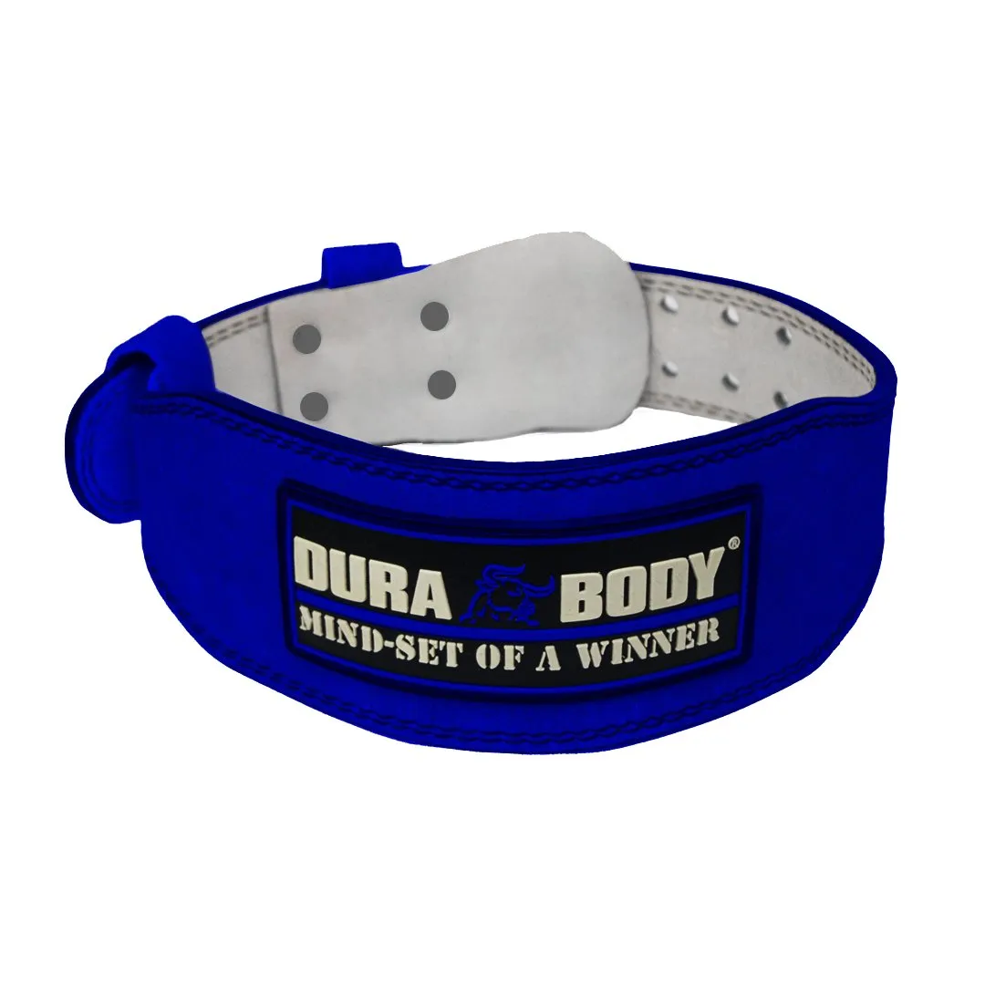 Titan Blue Suede Leather Weightlifting Belt