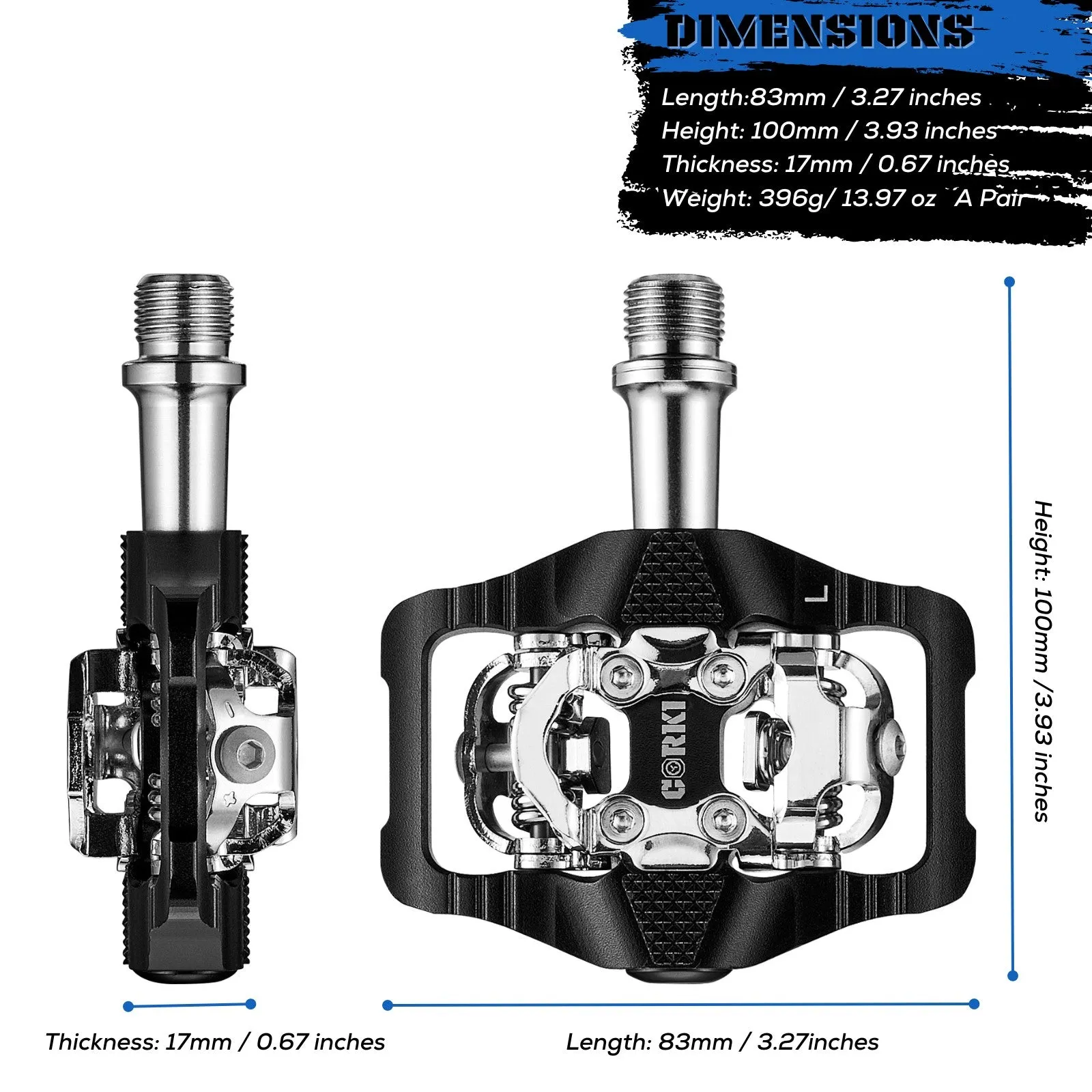 TOPO SPD Platform Clipless Road/MTB Pedals