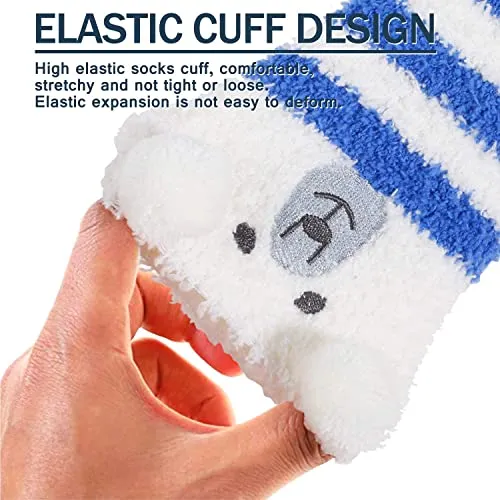 Women Fluffy Slipper Socks Thick, Warm and Cozy Socks Novelty Gift for her 5 Pack